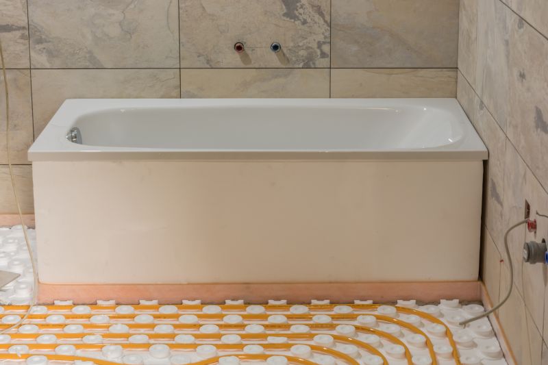 Bathroom with heated tile flooring